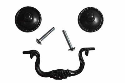 Antique Hardware 4 1/4 Inch Beaded Victorian Bail Pull with Beaded Mounts (Oil Rubbed Bronze Finish) drop drawer pull