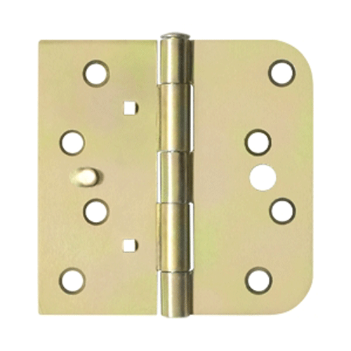 Antique Hardware 4 Inch x 4 Inch Steel Hinge (5/8 Radius x Square Corner, Zinc Dichromate Finish) HINGE
