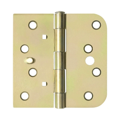 Antique Hardware 4 Inch x 4 Inch Steel Hinge (5/8 Radius x Square Corner, Zinc Dichromate Finish) HINGE