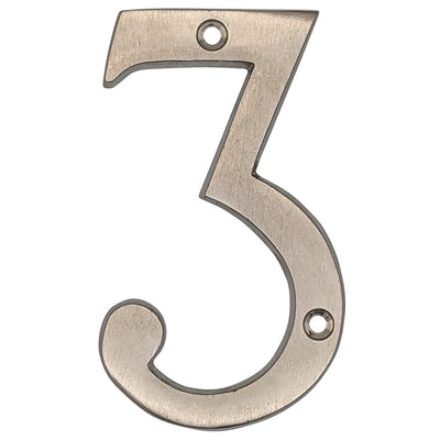 Antique Hardware 4 Inch Tall House Number 3 ADDRESS PLAQUE