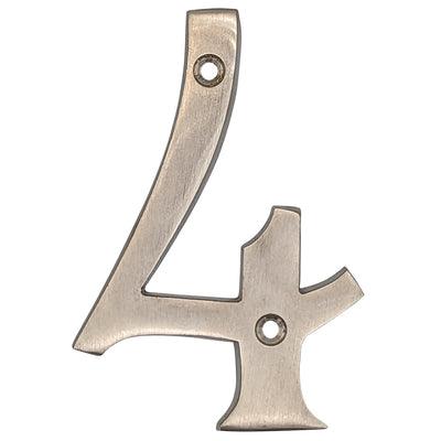 Antique Hardware 4 Inch Tall House Number 4 ADDRESS PLAQUE