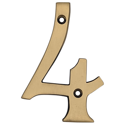 Antique Hardware 4 Inch Tall House Number 4 ADDRESS PLAQUE