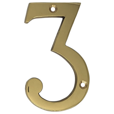 Antique Hardware 4 Inch Tall House Number 3 ADDRESS PLAQUE