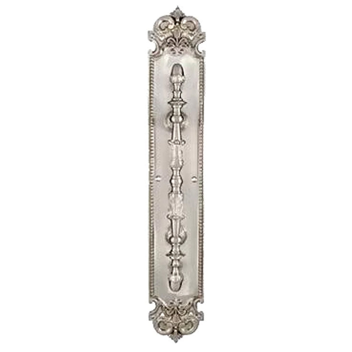 ##Antique Hardware## 18 Inch Solid Brass Traditional Fleur-De-Lis Door Pull & Plate (Several Finishes Available)