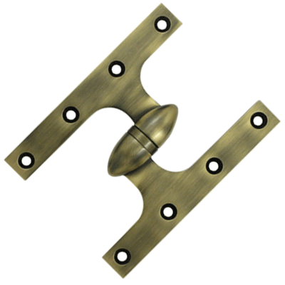 Antique Hardware 6 Inch x 4 1/2 Inch Solid Brass Olive Knuckle Hinge HINGE