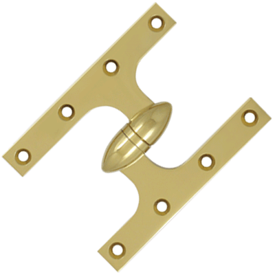 Antique Hardware 6 Inch x 4 1/2 Inch Solid Brass Olive Knuckle Hinge HINGE