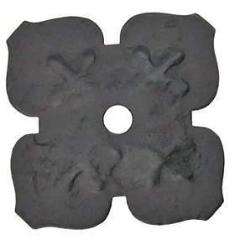 Antique Hardware 1 1/2 Inch by 1 1/2 Inch Old European Style Floral Door Boss in Flat Black DOORBOSS