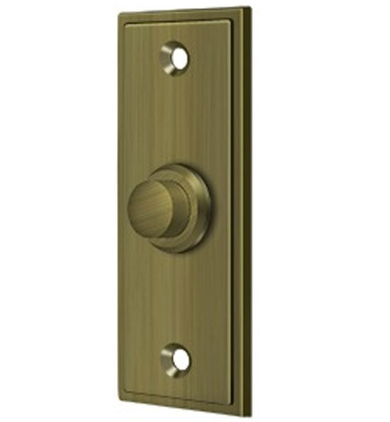 Antique Hardware Bell Buttons, Solid Brass Bell Button, Rectangular Contemporary Door Bells & Chimes