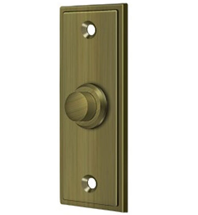 Antique Hardware Bell Buttons, Solid Brass Bell Button, Rectangular Contemporary Door Bells & Chimes