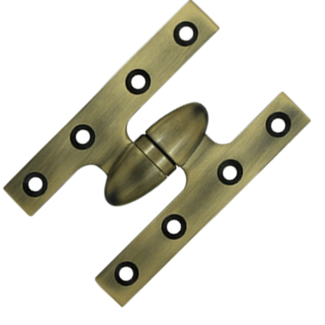 Antique Hardware 5 Inch x 3 1/4 Inch Solid Brass Olive Knuckle Hinge HINGE