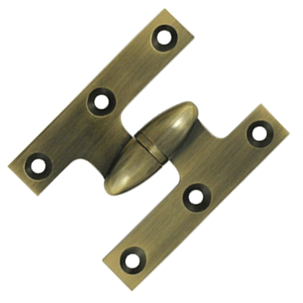 Antique Hardware 2 1/2 Inch x 2 Inch Solid Brass Olive Knuckle Hinge HINGE