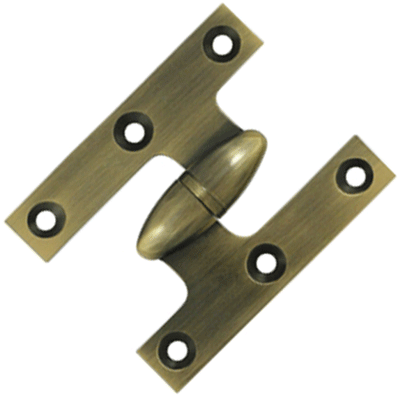 Antique Hardware 2 1/2 Inch x 2 Inch Solid Brass Olive Knuckle Hinge HINGE