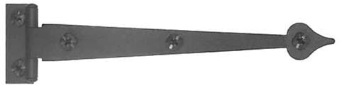 Antique Hardware 6 1/2 Inch Cast Iron Strap Hinge: Pair of Black Matte Iron Strap Hinges (Offset) HINGE