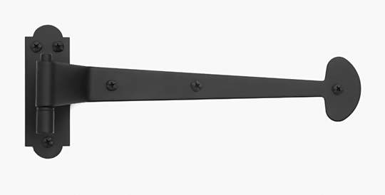 Antique Hardware 13 3/8 Inch Smooth Iron Bean Style Strap Shutter Hinge (Flush Mount) HINGE