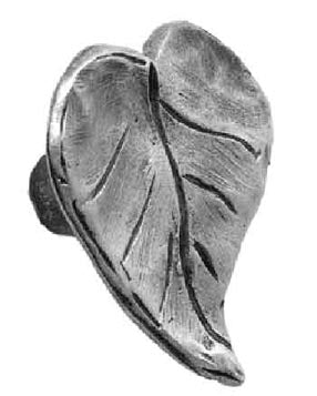 Antique Hardware 1 5/8 Inch Solid Pewter Knob: Dogwood Leaf CABINET KNOB