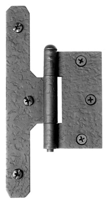 Antique Hardware 7 Inch Cast Iron Half H Hinge: Pair of Black Matte Iron Hinges HINGE