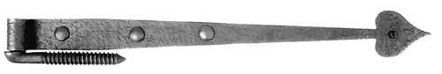 Antique Hardware 20 1/4 Inch Rough Iron Heart Strap Hinge HINGE