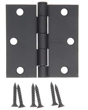 Antique Hardware 3 Inch by 3 Inch Butt Hinge (Forged Black Iron) HINGE