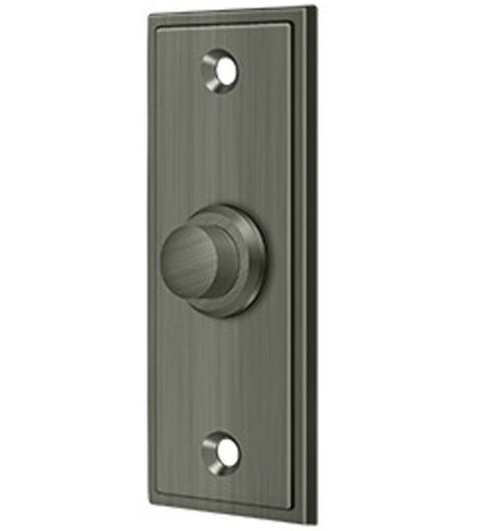 Antique Hardware Bell Buttons, Solid Brass Bell Button, Rectangular Contemporary Door Bells & Chimes