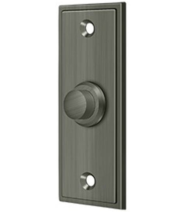 Antique Hardware Bell Buttons, Solid Brass Bell Button, Rectangular Contemporary Door Bells & Chimes