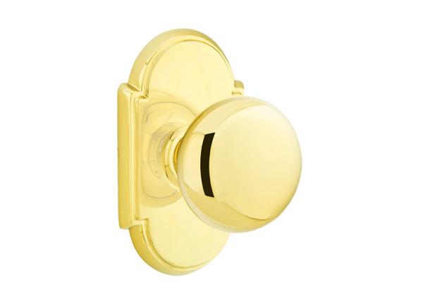 Antique Hardware Arched Back Plate Entryway Set with Round Brass Knob (Several Finishes Available) Door Knobs & Handles