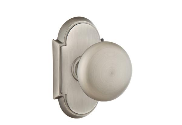 Antique Hardware Arched Back Plate Entryway Set with Round Brass Knob (Several Finishes Available) Door Knobs & Handles