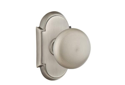 Antique Hardware Arched Back Plate Entryway Set with Round Brass Knob (Several Finishes Available) Door Knobs & Handles
