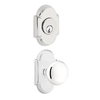 Antique Hardware Arched Back Plate Entryway Set with Round Brass Knob (Several Finishes Available) Door Knobs & Handles