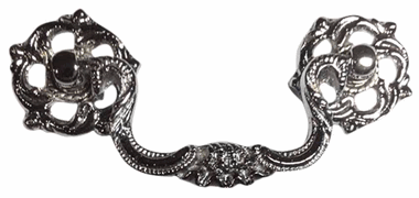 Antique Hardware 4 1/2 Inch Beaded Victorian Bail Pull with Leaf Mount BAIL PULL