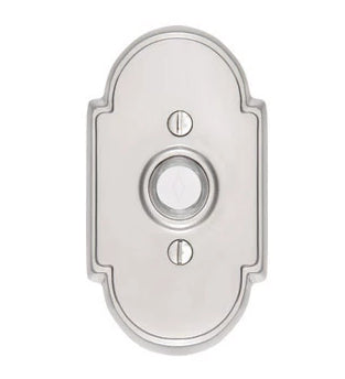 Antique Hardware 4 3/8 Inch Solid Brass Doorbell Button with Beveled Arched Rosette (Several Finishes Available) Door Bells & Chimes