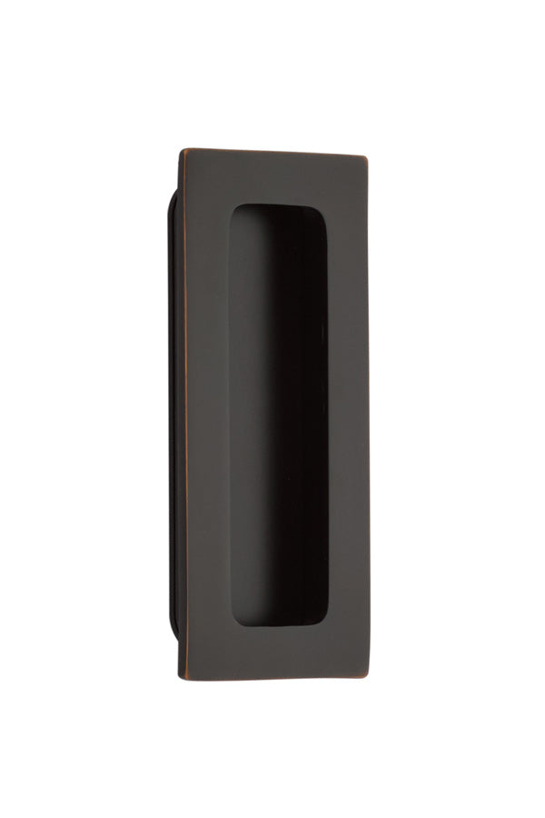 Antique Hardware 4 Inch Solid Brass Modern Rectangular Flush Pull FLUSH-PULL-POCKET DOOR