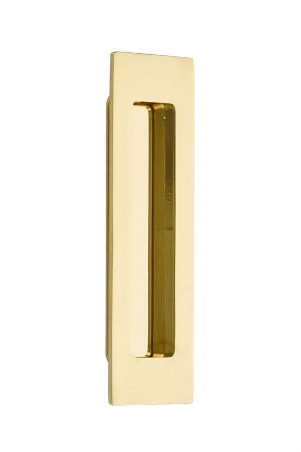 Antique Hardware 7 Inch Solid Brass Modern Rectangular Flush Pull FLUSH-PULL-POCKET DOOR