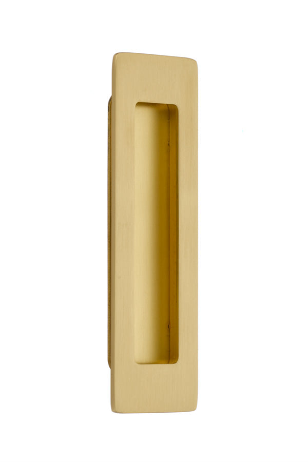 Antique Hardware 7 Inch Solid Brass Modern Rectangular Flush Pull FLUSH-PULL-POCKET DOOR