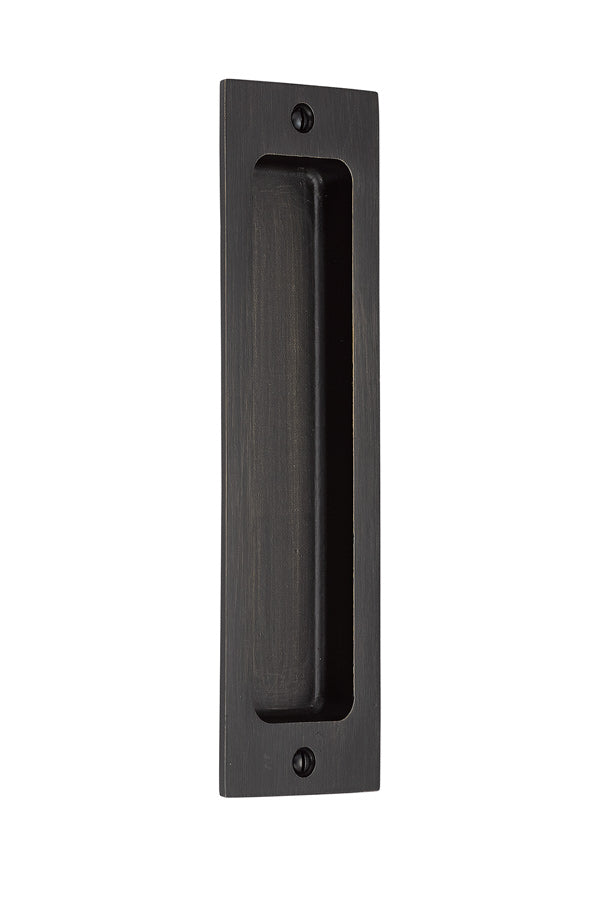 Antique Hardware 8 Inch Sandcast Rustic Modern Rectangular Flush Pull FLUSH-PULL-POCKET DOOR