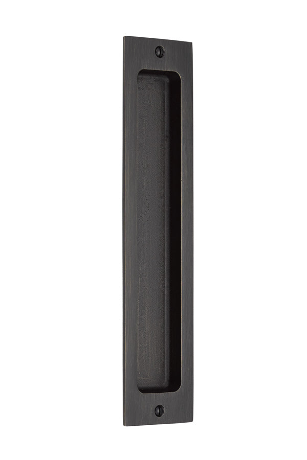 Antique Hardware 10 Inch Sandcast Rustic Modern Rectangular Flush Pull FLUSH-PULL-POCKET DOOR