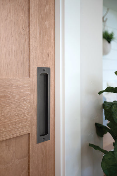 Antique Hardware 10 Inch Sandcast Rustic Modern Rectangular Flush Pull FLUSH-PULL-POCKET DOOR