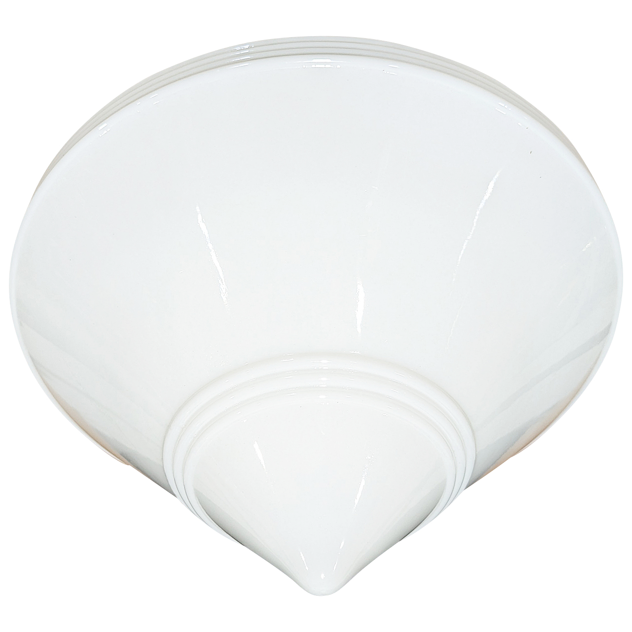 Antique Hardware 14 Inch Art Deco Style Milk Glass Light Shade (6 Inch Fitter) GLASS SHADE