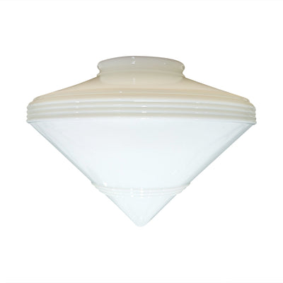 Antique Hardware 14 Inch Art Deco Style Milk Glass Light Shade (6 Inch Fitter) GLASS SHADE