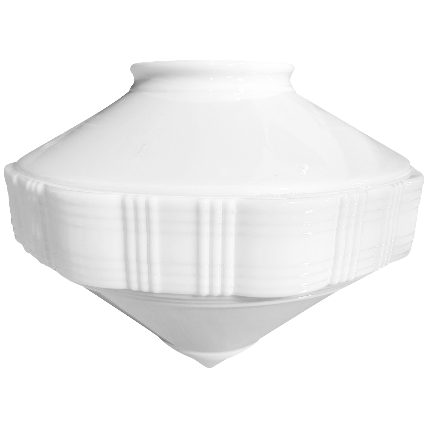 Antique Hardware 15 Inch Art Deco Style Milk Glass Light Shade (6 Inch Fitter) GLASS SHADE