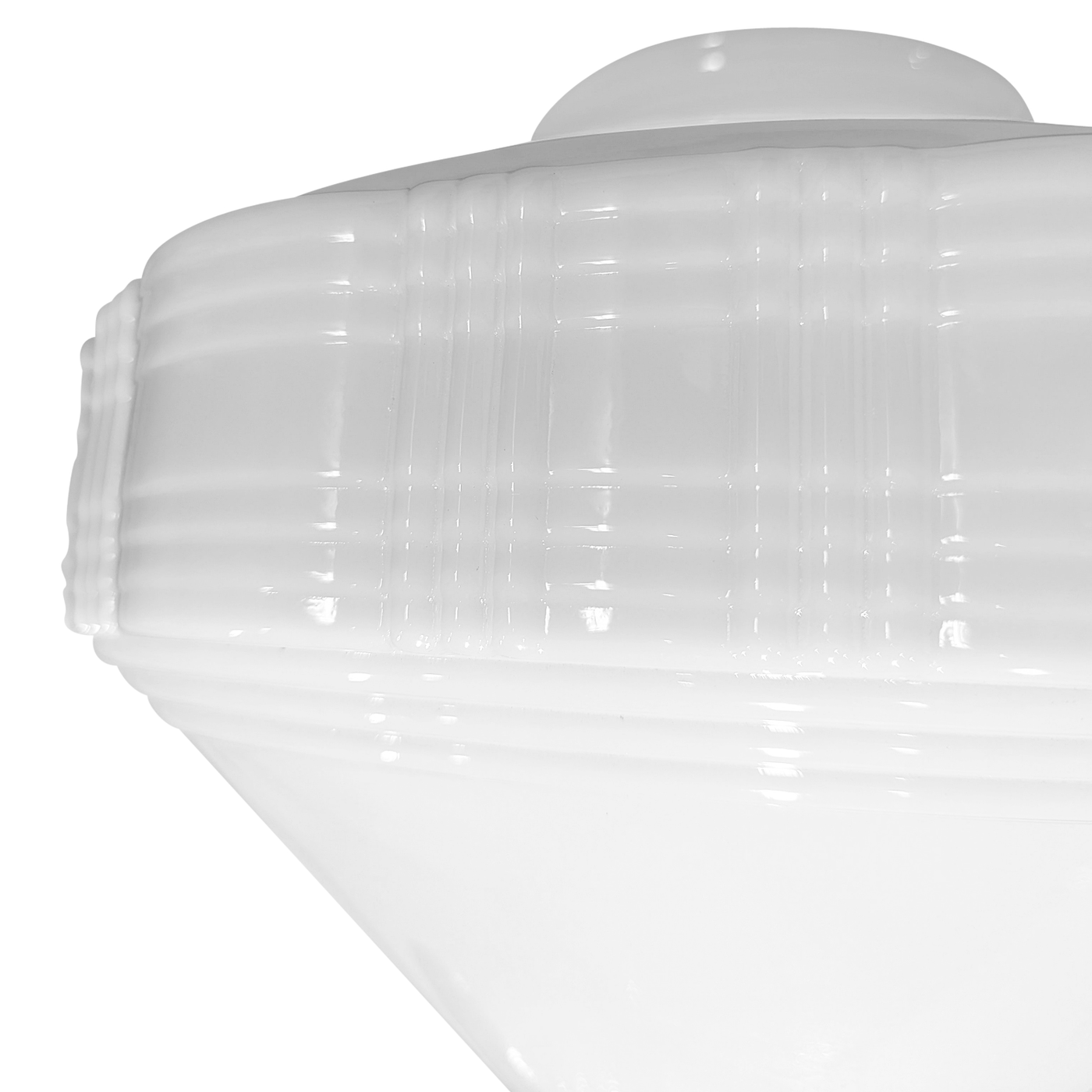 Antique Hardware 15 Inch Art Deco Style Milk Glass Light Shade (6 Inch Fitter) GLASS SHADE