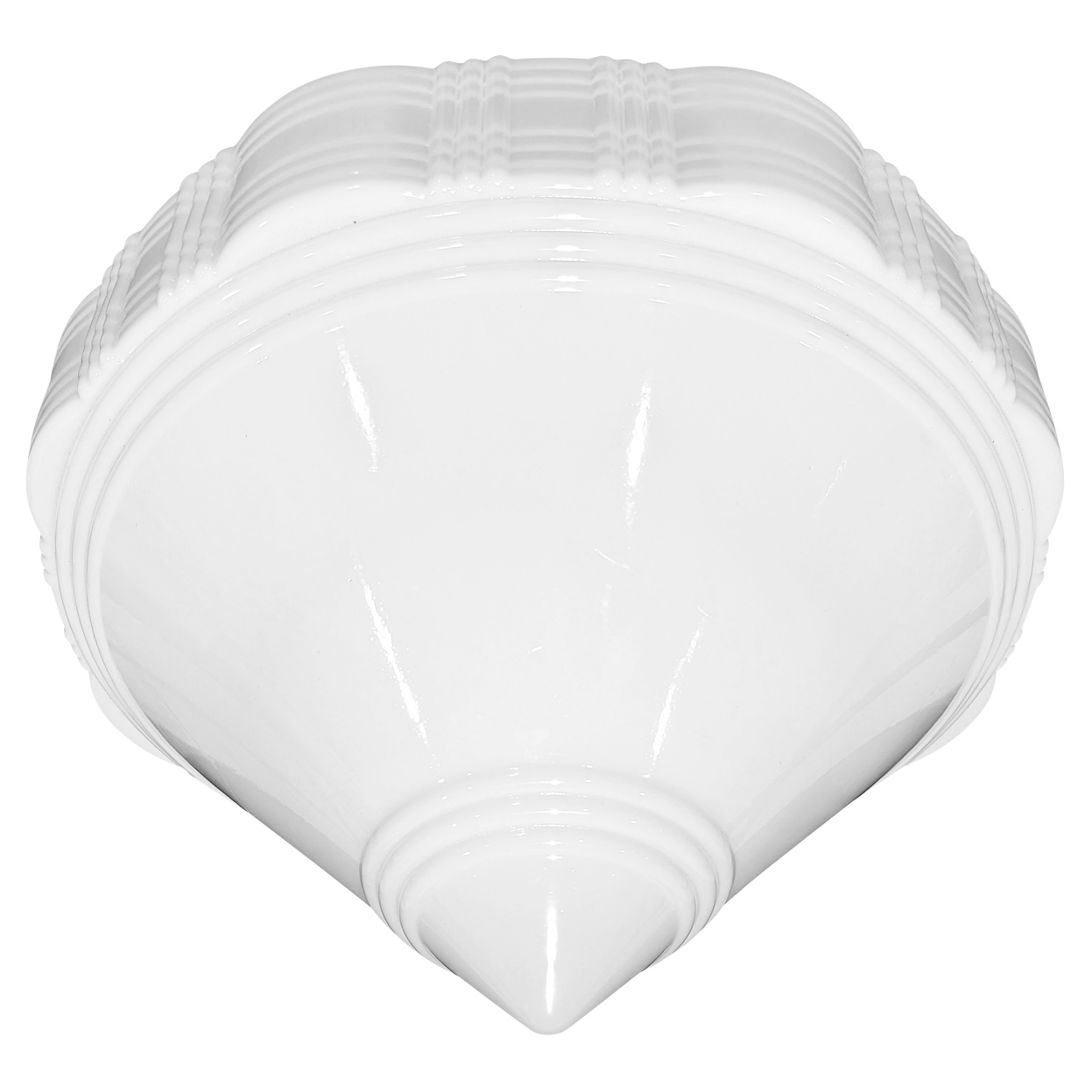 Antique Hardware 15 Inch Art Deco Style Milk Glass Light Shade (6 Inch Fitter) GLASS SHADE