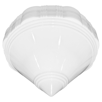 Antique Hardware 15 Inch Art Deco Style Milk Glass Light Shade (6 Inch Fitter) GLASS SHADE