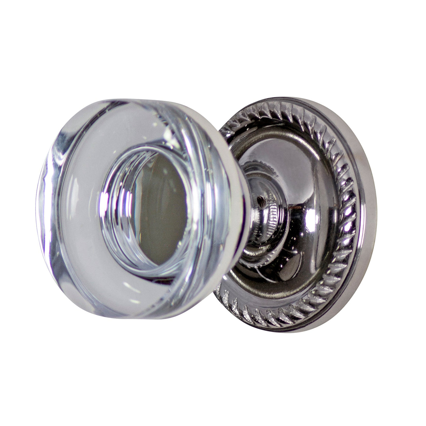 Antique Hardware Georgian Roped Rosette Door Set with Disc Crystal Door Knobs (Several Finishes Available) glass door knob with lock