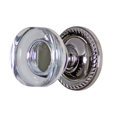 Antique Hardware Georgian Roped Rosette Door Set with Disc Crystal Door Knobs (Several Finishes Available) glass door knob with lock