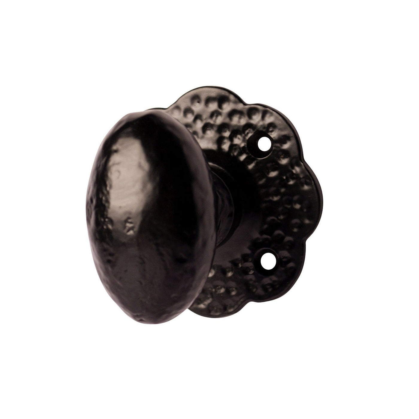 Antique Hardware 2 3/8 Inch Solid Rough Iron Egg Cabinet & Furniture Knob with Floral Backplate Cabinet Knobs & Handles