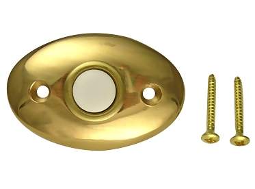Antique Hardware 2 3/8 Inch Solid Brass Door Bell Button Door Bells & Chimes