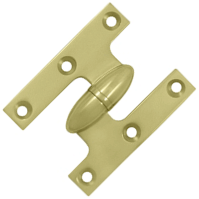 Antique Hardware 2 1/2 Inch x 2 Inch Solid Brass Olive Knuckle Hinge HINGE