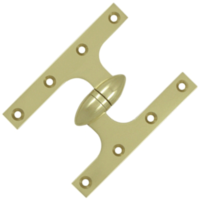 Antique Hardware 6 Inch x 4 1/2 Inch Solid Brass Olive Knuckle Hinge HINGE