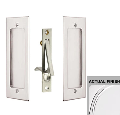 Antique Hardware 7 1/4 Inch Solid Brass Modern Rectangular Pocket Door Pull Set FLUSH-PULL-POCKET DOOR