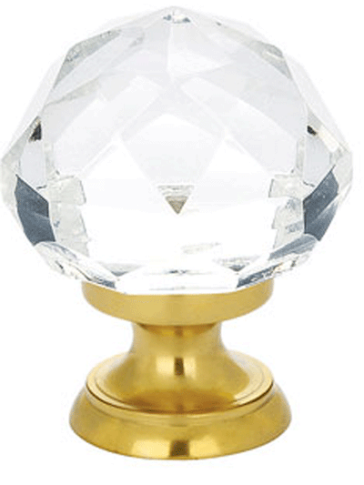 ##Antique Hardware## 1 1/4 Inch Diamond Crystal Glass Cabinet & Furniture Knob